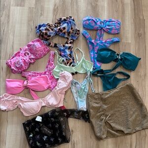 Xhilaration Women's Swim Bikinis - Pink, Blue, Green, Brown